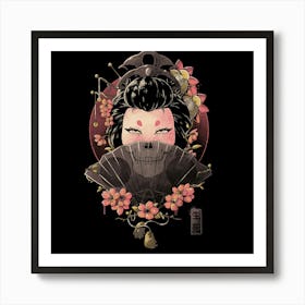 Death and Mystery - Skull Dark Geisha Gift Art Print