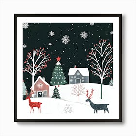 Modern Holiday Wall Art: Festive and Cozy Decor Art Print