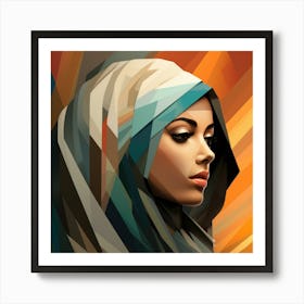 Abstract Geometric Saudi Woman 03 Art Print