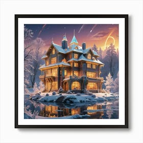 House In The Snow Art Print