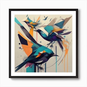 Abstract Birds Art Print