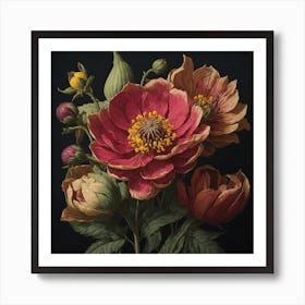 Leonardo Diffusion Indian Wildflower Vintage Botanical 2 Art Print