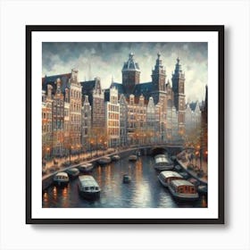 Amsterdam At Night 2 Art Print