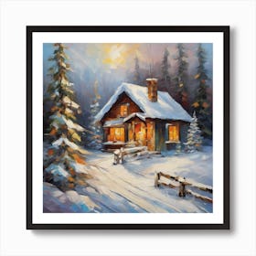 Cabin In The Woods 1 Art Print