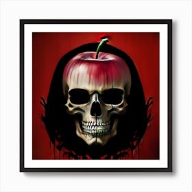 Skull With Apple Art Print