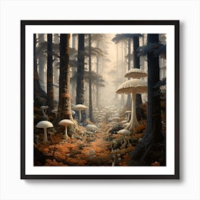 Mushroom Forest 1 Art Print