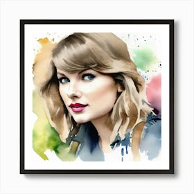 Watercolor Portrait Of Taylor Swift 1 Poster