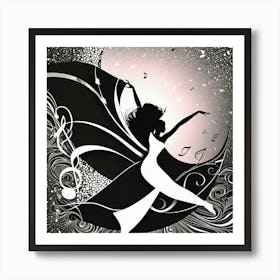 Black And White Fairy Art Print