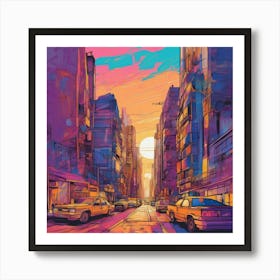 Vibrant cityscape Art Print