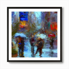 An Abstract Impressionist Oil Painting Of New York And Indigents Art Print