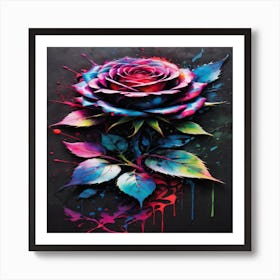 Colorful Rose Art Print