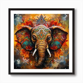 Elephant Series Artjuice By Csaba Fikker 044 Art Print