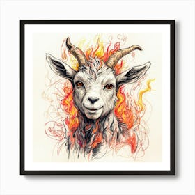 Goat In Flames 35 Art Print