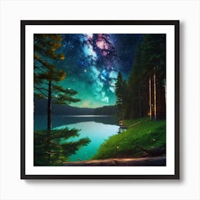 Milky Night Sky Art Print