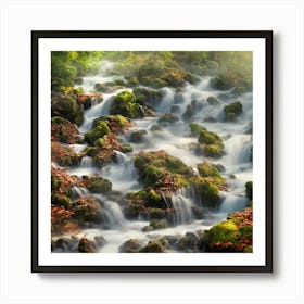 Waterfall In The Forest 4 Art Print