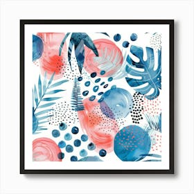 Watercolor Tropical Pattern 2 Art Print