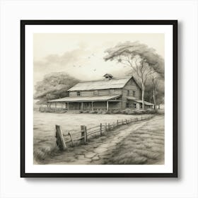Barn On A Farm Art Print