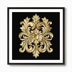 Gold Ornate Ornament 1 Art Print