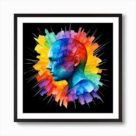 Rainbow Head 1 Art Print