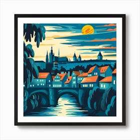 A Prague Castle Vector Design Illustration 1720468400 4 Art Print