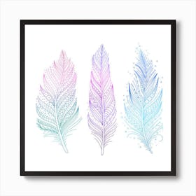 Watercolor Feathers Art Print