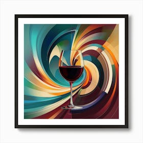 Wine Glass With Swirls Art Print