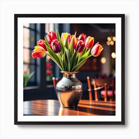 Tulips In A Vase Art Print