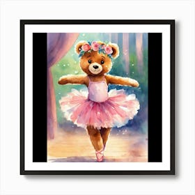 Teddy Bear Ballet 1 Art Print