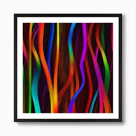 Abstract Colorful Wavy Lines Art Print