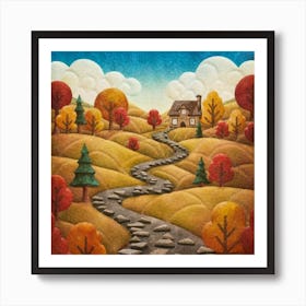 The Winding Road Home. In the middle of the meadows 15 Art Print