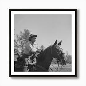 Untitled Photo, Possibly Related To Ola, Idaho, Cowboy Who Cares For Beef Cattle Of Members Of The Ola Self Help 1 Art Print