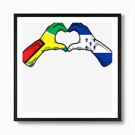 Honduras Guyanese Flag Honduran Guyana Heart Art Print