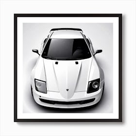 White Sports Car 3 Art Print