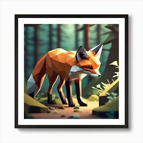 Fox In The Woods 24 Art Print