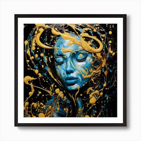 Blue And Gold 3 Art Print