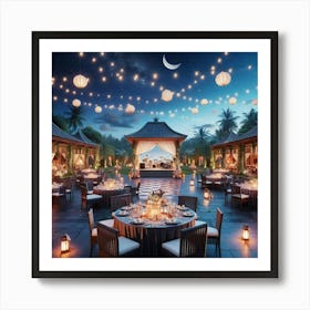 Wedding Reception At Night Art Print