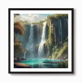 Waterfall In The Forest Art Print