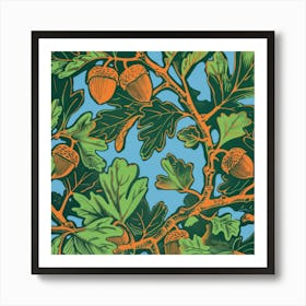 Acorns On A Branch Art Print