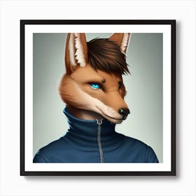 turtle neck fox Art Print