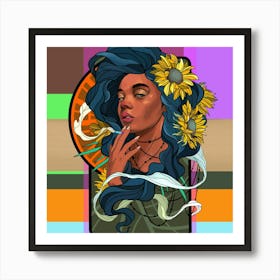 Sunflower Girl Art Print