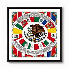 Mexican Flag 10 Art Print