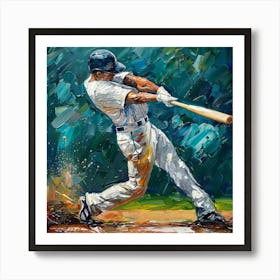 Baseball Player Swinging 1 Art Print