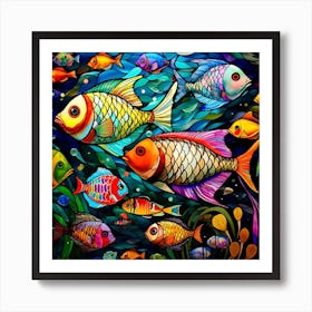 Colorful Fishes In The Sea 2 Art Print