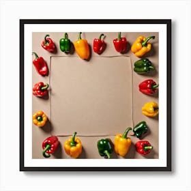 Colorful Peppers In A Frame 36 Art Print