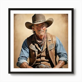 Old West Cowboy Art Print