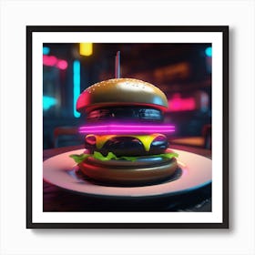 Neon Burger 9 Art Print