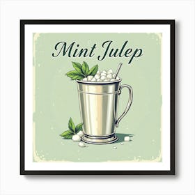 Mint Julep Cocktail 01 Art Print