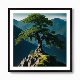 Lone Tree On Top Of Mountain 53 Art Print