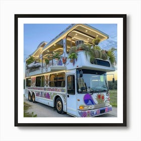 Bus With Plants On It Art Print