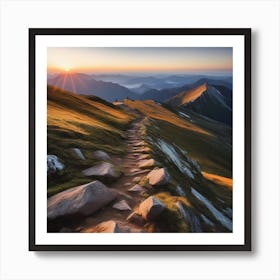 Sunrise In The Mountains Art Print